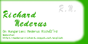 richard mederus business card